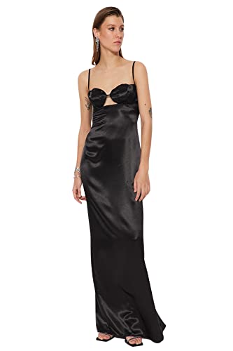 Trendyol Damen Women Fitted Woven Evening Dress Frauen Shift tailliertes gewebtes Abendkleid, Black, s Trendyol Damen Women Fitted Woven Evening Dress Frauen Shift tailliertes gewebtes Abendkleid, Black, s von TRENDYOL