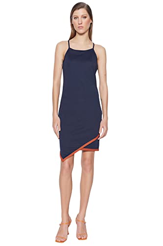 Trendyol Damen Women Knit Dress Bodycon Slim Fit Strickkleid, Navy Blue, X-Large von TRENDYOL