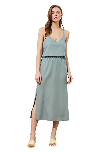 Trendyol Damen Women's Dress, Khaki, 42 EU von TRENDYOL