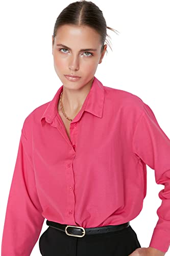 Trendyol Fuchsia Loose Fit Shirt, Fuchsia, von TRENDYOL