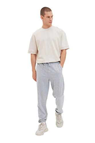 Trendyol Herren Gray Male Regular Fit Tire Treadshops Sweatpants, Gray, S EU von TRENDYOL