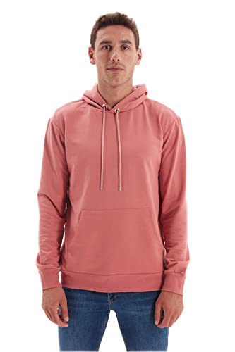 Trendyol Herren Kapuzensweatshirt, einfarbig Sweatshirt, Getrocknete Rose, Small von TRENDYOL