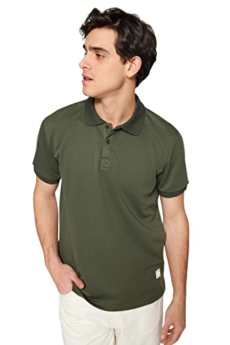 Trendyol Herren Polo-T-Shirt-Khaki-Tailliert, M von TRENDYOL