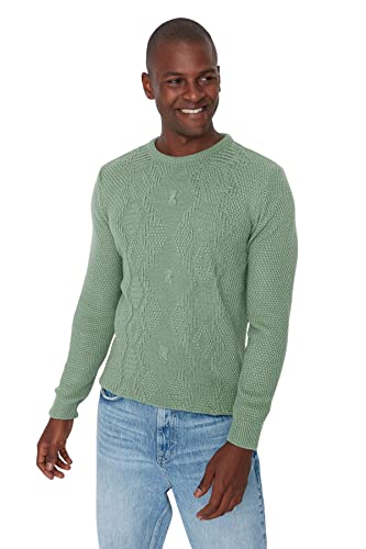 Trendyol Herren Pullover mit Rundhalsausschnitt, einfarbig Sweatshirt, Mint, M Größen von TRENDYOL