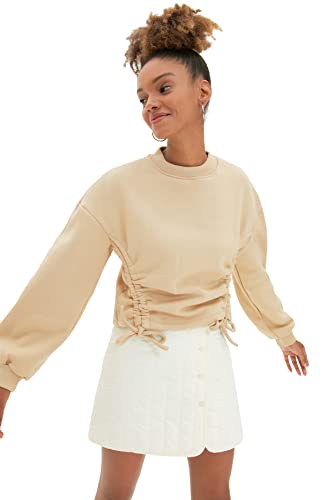Trendyol-Kamelauslöser detaillierte Krebs gestrickte Shoardons Sweatshirt, Kamel, Trendyol-Kamelauslöser detaillierte Krebs gestrickte Shoardons Sweatshirt, Kamel, von TRENDYOL