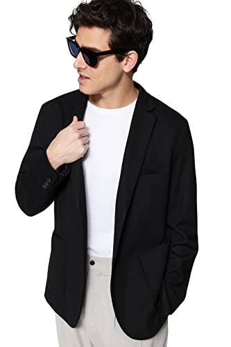 Trendyol Men's Herren Gerade Lange Ärmel Schlank Blazerjacke Coat, Black, 2XL von TRENDYOL