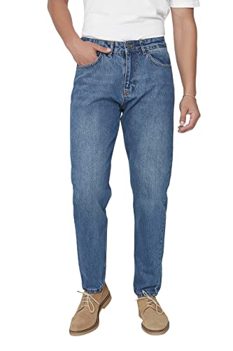Trendyol Men's Herren Mittlerer Bund Essential Fit Jeans, Blue, 33 von TRENDYOL