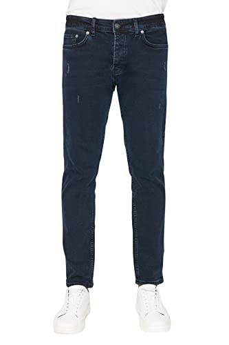 Trendyol Men's Herren Mittlerer Bund Slim Jeans, Navy Blue, 30 von TRENDYOL