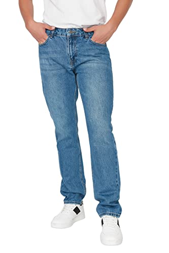 Trendyol Men's Herren Mittlerer Bund Straight Jeans, Blue, 29 von TRENDYOL