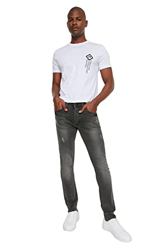 TRENDYOL Herren Männlicher Rechen Frustrierte Dünne Jeans, Gray, 29 von TRENDYOL