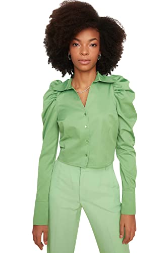 TRENDYOL Damen Mint-flaches Hemd. Shirt, Mint, 36 EU von TRENDYOL