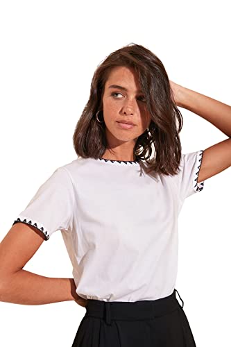Trendyol Polyester-Mix T-Shirt - Weiß - Regular von TRENDYOL