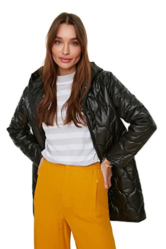 TRENDYOL Damen Trendyol mit Kapuze Gesteppte Aufblasbare Mäntel Coat, Schwarz, M EU von TRENDYOL