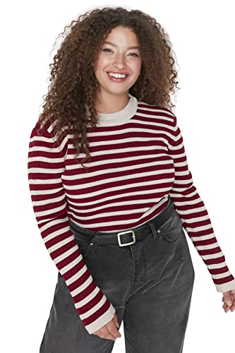 Trendyol Damen TBBAW23AN00019/Bordo Sweatshirt, burgunderfarben, 5XL Größen von TRENDYOL