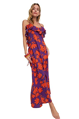 TRENDYOL Damen Viscose Beach Dress. Dress, Multi-color, 38 EU von TRENDYOL