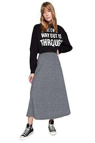 Trendyol Women's Damen Design Maxi Wickelschnitt A-Linie Webstoff Skirt, Gray, M von TRENDYOL