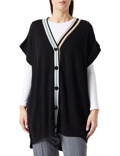 Trendyol Women's Damen Farbblock-Ärmel Entspannt Hijab-Pullover Sweater, Black, 42 von TRENDYOL