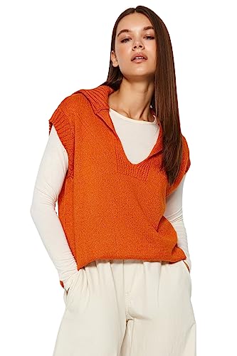 Trendyol Women's Damen Gerade-Ärmel Regulär Pullover Sweater, Orange, S von TRENDYOL