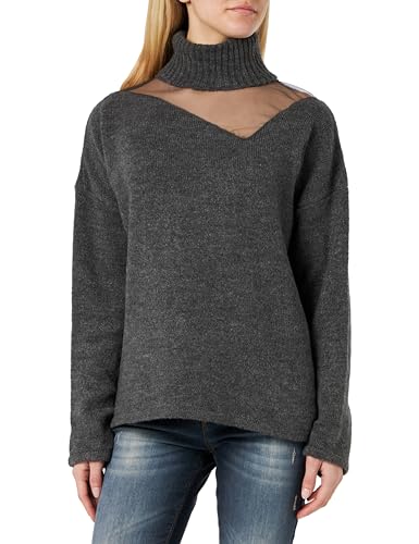 Trendyol Women's Damen Gerade Lange Ärmel Regulär Sweater, Anthracite, L von TRENDYOL
