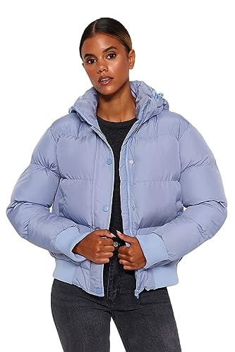 Trendyol Women's Damen Gerade Regulär Mäntel Coat, Blue, 38 von TRENDYOL