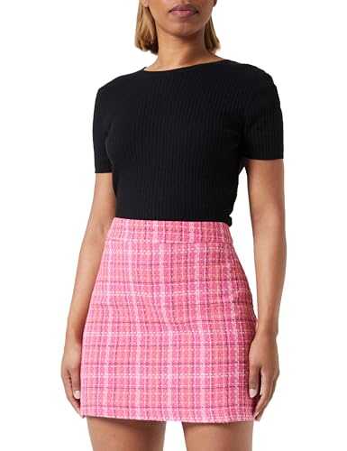 Trendyol Women's Damen Kariert/Karo Mini Stift Gerade Rock Skirt, Fuchsia, 36 von TRENDYOL