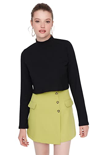 Trendyol Women's Damen Mini A-Linie Webstoff Rock Skirt, Green, 42 von TRENDYOL