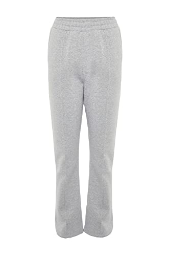 Trendyol Women's Herren Mittlerer Bund Flared Jogginghose Sweatpants, Gray, XS von TRENDYOL