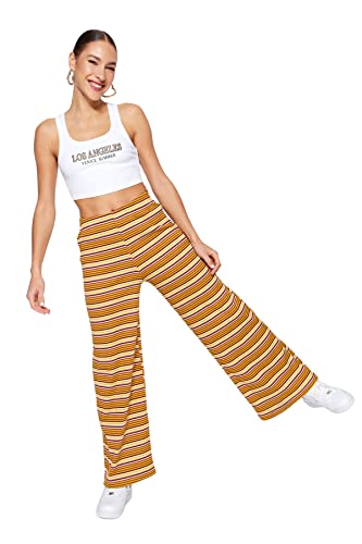 Trendyol Women's Herren Mittlerer Bund Hose Pants, Yellow, M von TRENDYOL