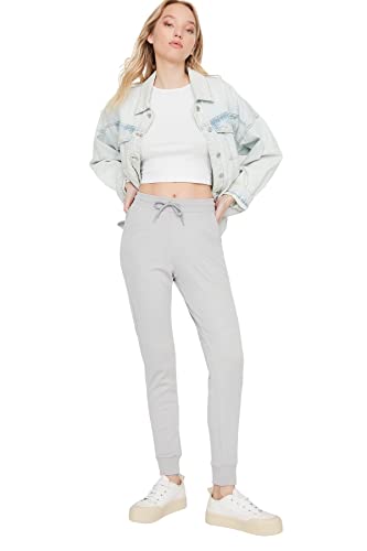 Trendyol Women's Herren Mittlerer Bund Jogginghose Sweatpants, Gray, l von TRENDYOL