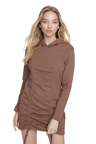 Trendyol Women's Woman Mini Standard Hood Knit Dress, Brown, M von TRENDYOL