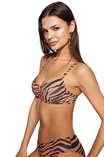 Trendyol Women's Zebra-Muster-Balen Bikini Top, Multi Color, 38 von TRENDYOL
