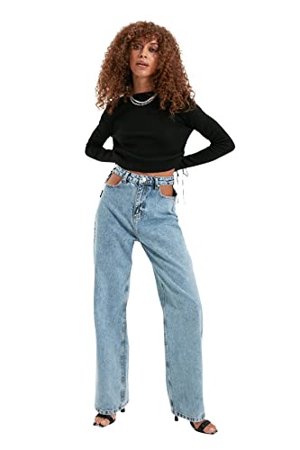 Trendyol detaillierte Strickwaren-Sweatshirt mit schwarzen Hand, schwarz, von TRENDYOL