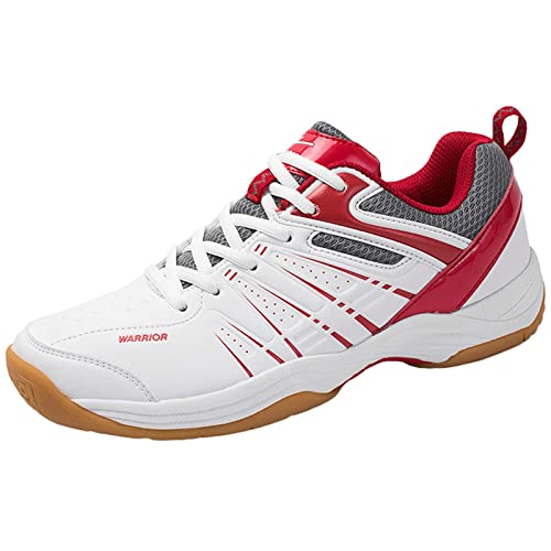 TRESEF Unisex Badminton Schuhe, Mode Volleyball Pickleball Trainer Leichte Tischtennisschuhe Für Männer Frauen Jugend,Rot,40 EU von TRESEF