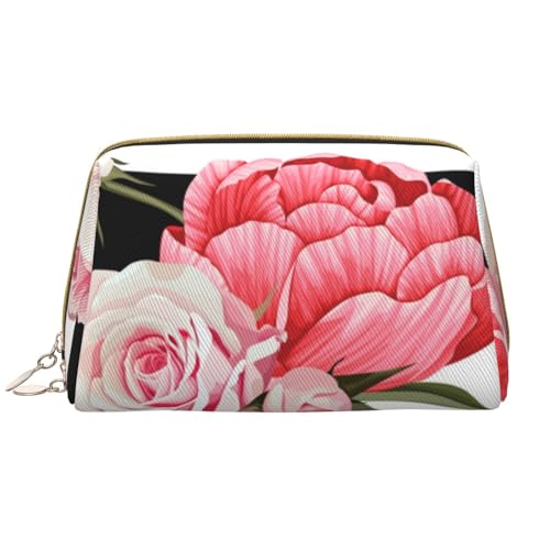 Kosmetiktasche für Damen, große Leder-Make-up-Tasche für Handtasche, Kosmetiktasche, tragbare Reise-Kulturbeutel, für Damen und Mädchen, niedliche Aufbewahrungsbeutel, Strand-Sonnenaufgang, von TRESILA