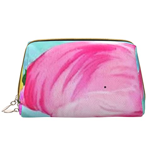 Kosmetiktasche für Damen, große Leder-Make-up-Tasche für Handtasche, Kosmetiktasche, tragbare Reise-Kulturbeutel, für Damen und Mädchen, niedliche Aufbewahrungstaschen/Nachthimmel, Vollmond, Flamingo von TRESILA