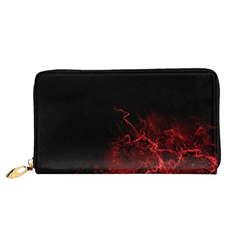 TRESILA Brieftasche Frauen Lange Leder Reißverschluss Geldbörse Telefon Kartenhalter Caseclutch Geldbörse Münze Organizer Brieftasche - Riesige Nuklearschiff, Explosion Burst Rot Schwarz, von TRESILA