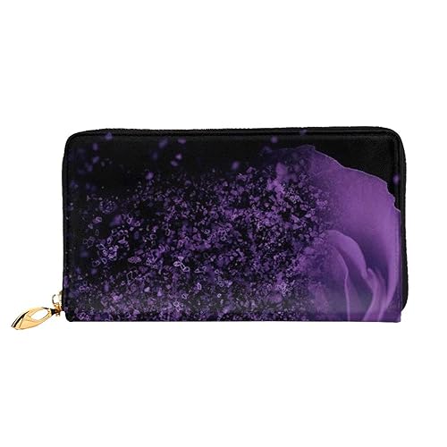 TRESILA Brieftasche Frauen Lange Leder Reißverschluss Geldbörse Telefon Kartenhalter Caseclutch Geldbörse Münze Organizer Brieftasche - Schwarz Weiß Milch Kuh, Purple Rose, Einheitsgröße von TRESILA