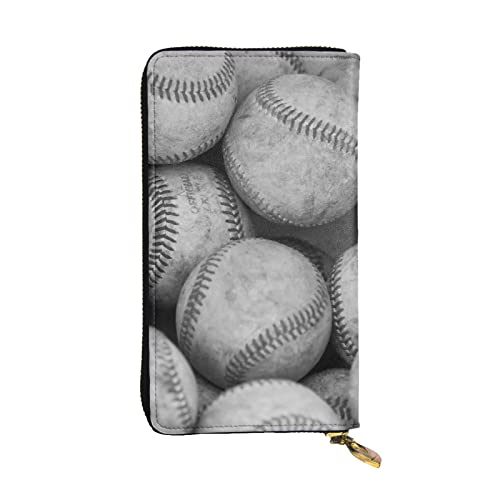 TRESILA Damen Leder Geldbörse Lange Geldbörse Handy Kartenhalter Fall Kreditkarte Geldbörse Münzorganizer Brieftasche für Frauen Herren – Baum bei goldenem Sonnenuntergang, Cool Grey Baseball, von TRESILA