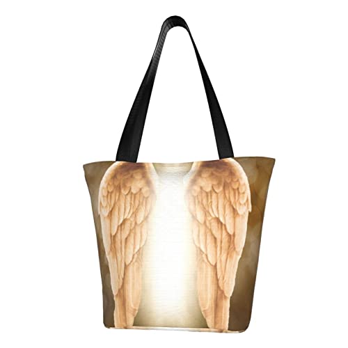 TRESILA Frauen Schulter Tote Taschen Mit Reißverschluss Casual Handtasche Strand Tasche Große Crossbody Für Shopping Arbeit Business Reisen/Boards Am Strand, Engelsflügel, Einheitsgröße von TRESILA