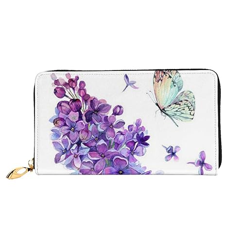 TRESILA Geldbörse Frauen Lange Leder Reißverschluss Geldbörse Telefon Kartenhalter Caseclutch Geldbörse Münze Organizer Brieftasche - Flugzeug, Lavendel Schmetterling, Einheitsgröße von TRESILA