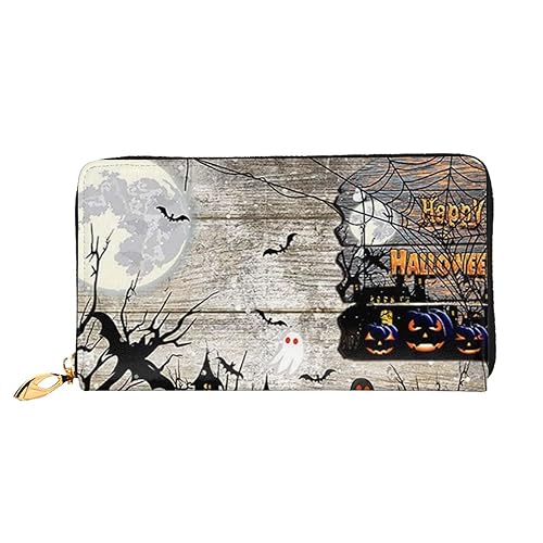 TRESILA Geldbörse Frauen Lange Leder Reißverschluss Geldbörse Telefon Kartenhalter Caseclutch Geldbörse Münze Organizer Brieftasche - Frohe Weihnachten, Halloween Party, Einheitsgröße von TRESILA