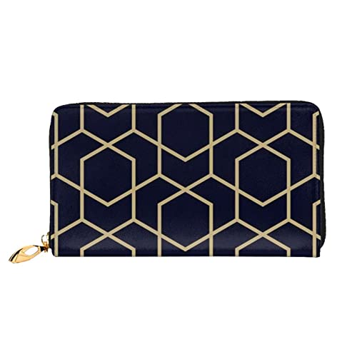 TRESILA Geldbörse Frauen Lange Leder Reißverschluss Geldbörse Telefon Kartenhalter Caseclutch Geldbörse Münze Organizer Brieftasche - Geometrische Linien, Geometrische Linien, Einheitsgröße von TRESILA