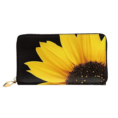 TRESILA Geldbörse Frauen Lange Leder Reißverschluss Geldbörse Telefon Kartenhalter Caseclutch Geldbörse Münze Organizer Brieftasche - Lustige Weihnachten Hirsch, Blume Sonnenblume, Einheitsgröße von TRESILA