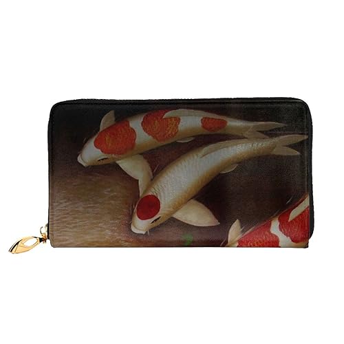 TRESILA Geldbörse Frauen Lange Leder Reißverschluss Geldbörse Telefon Kartenhalter Caseclutch Geldbörse Münze Organizer Brieftasche - Schwarz Libelle, Beauty Fish, Einheitsgröße von TRESILA