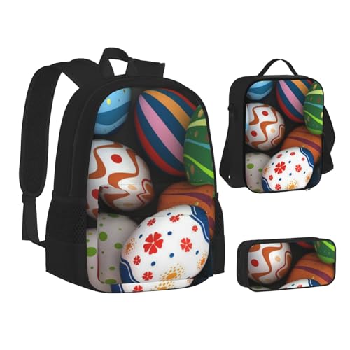 TRESILA Rucksack für Kinder, Jungen, Mädchen, strapazierfähiges Polyester, Schultasche, Büchertasche mit Lunchtasche und Federmäppchen (3-in-1-Rucksack-Set), afrikanisches Tier-Sonnenuntergang, Bunte von TRESILA