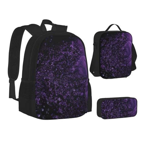 TRESILA Rucksack für Kinder, Jungen, Mädchen, strapazierfähiges Polyester, Schultasche, Büchertasche mit Lunchtasche und Federmäppchen (3-in-1-Rucksack-Set)/altes Wikingerboot, Purple Rose, von TRESILA