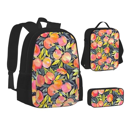 TRESILA Rucksack für Kinder, Jungen und Mädchen, strapazierfähiges Polyester, Schultasche, Büchertasche mit Lunchtasche und Federmäppchen (3-in-1-Rucksack-Set), Rosenfarben und Schwarz, Bunt von TRESILA