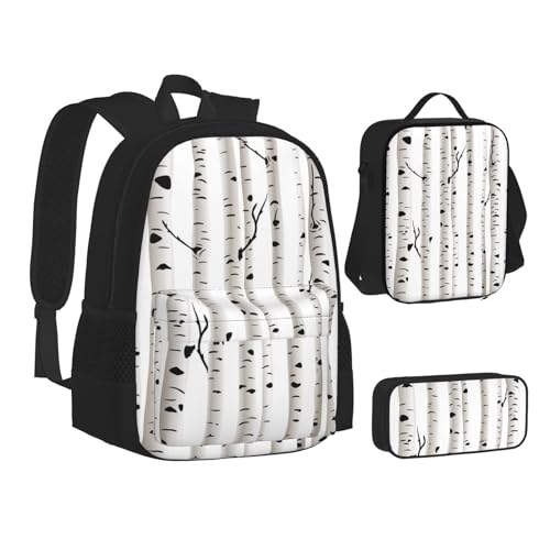 TRESILA Rucksack für Kinder, Jungen und Mädchen, strapazierfähiges Polyester, Schultasche, Büchertasche mit Lunchtasche und Federmäppchen (3-in-1-Rucksack-Set), niedliche Tiere mit Schneemann, von TRESILA