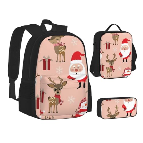 TRESILA Rucksack für Kinder, Jungen und Mädchen, strapazierfähiges Polyester, Schultasche, Büchertasche mit Lunchtasche und Federmäppchen (3-in-1-Rucksack-Set)/Japanischer Karpfen, Niedliche von TRESILA