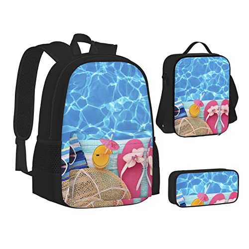 TRESILA Rucksack für Kinder, Jungen und Mädchen, strapazierfähiges Polyester, Schultasche, Büchertasche mit Lunchtasche und Federmäppchen (3-in-1-Rucksack-Set) / Zauberpilz, Sommerferien, von TRESILA